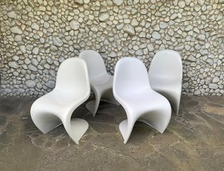 Lote 8 Sillas fibra de vidrio Verner Panton