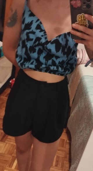 Top Leopardo Azul Talla M