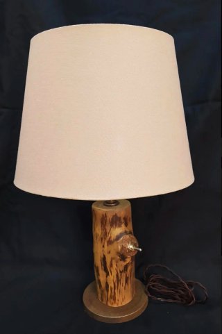 Lámpara rústica tronco madera