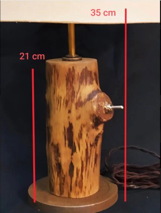 Lámpara rústica tronco madera