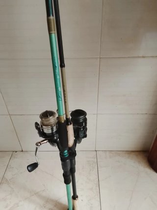 Caña de pescar con carrete