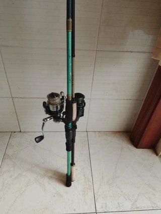 Caña de pescar con carrete
