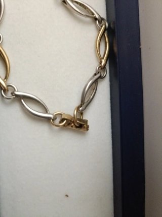Pulsera eslabones oro y plata