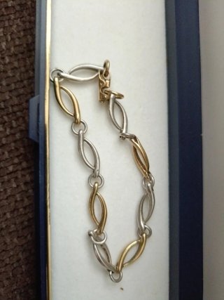 Pulsera eslabones oro y plata