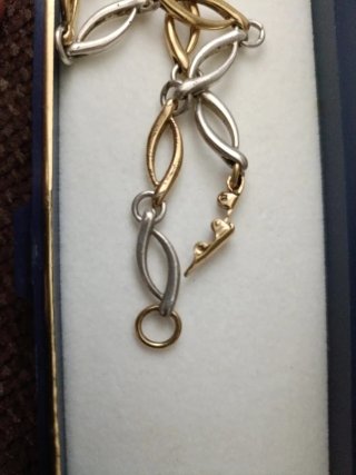 Pulsera eslabones oro y plata