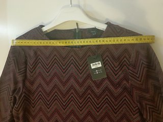 Abito corto Iwie fantasia zig-zag bordeaux