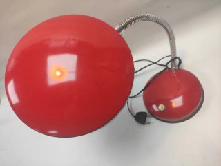 Lámpara flexo vintage años 70 roja