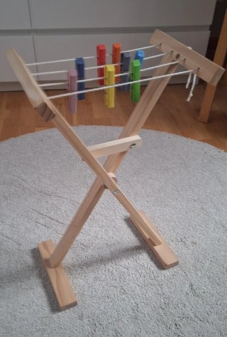 Tabla planchar y tenderete madera juguete