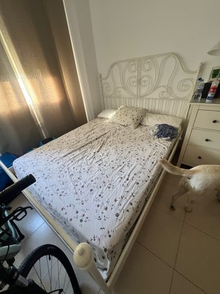 Estructura cama 150cm metal blanca