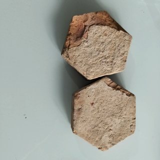 2 Baldosas antiguas terracota hexagonales