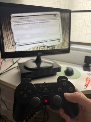 Consola PlayStation 2 Negra + Mando + Tarjeta