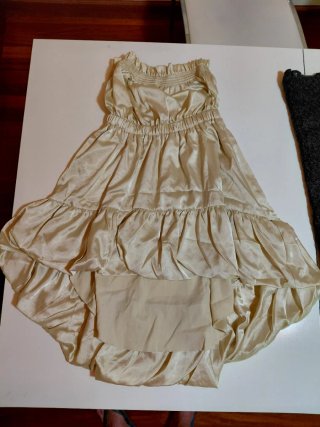 Vestido seda dorado talla S