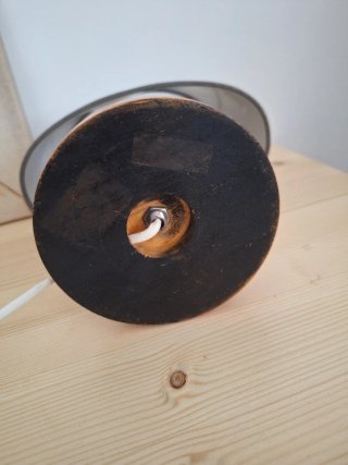 Candeeiro de mesa madeira e tecido