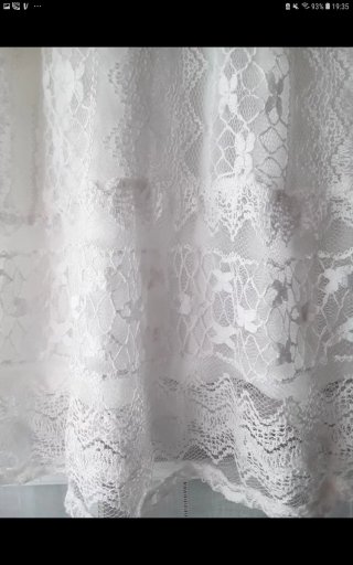 Vestido blanco encaje M mangas transparentes