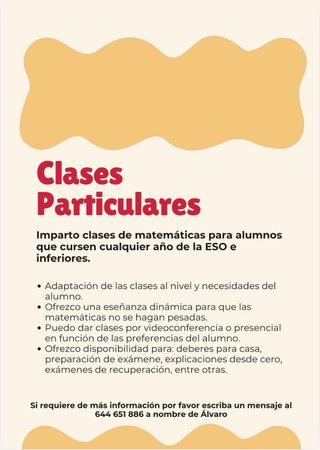 Clases particulares de matemáticas
