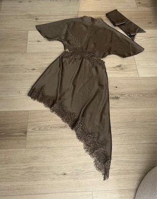 Vestido satinado encaje ZW COLLECTION Zara Talla S