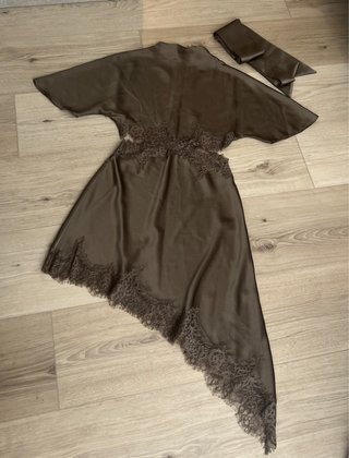 Vestido satinado encaje ZW COLLECTION Zara Talla S