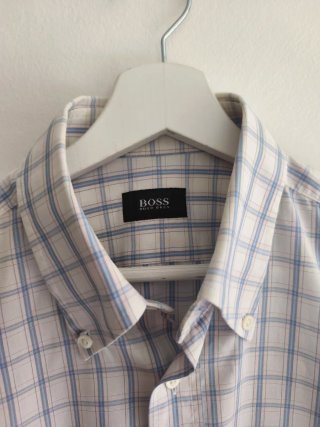 Camisa Hugo Boss M manga corta cuadros