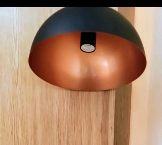 Lámpara Techo Industrial Negra y Dorada