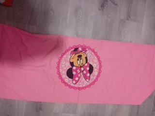 Juego de sábanas Minnie Mouse rosa y gris