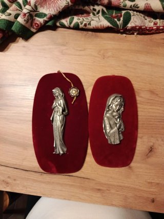 Cuadros religiosos Peltre Francés Terciopelo.