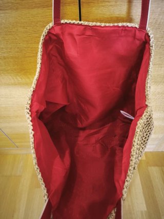 Bolso Capazo UNO de 50 Beige y Rojo