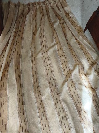 Cortinas beige con fliso y cortinas visillo