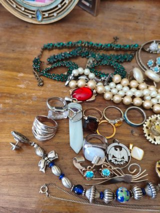 Lote Joyas Vintage Coro Anillos Pendientes Broches