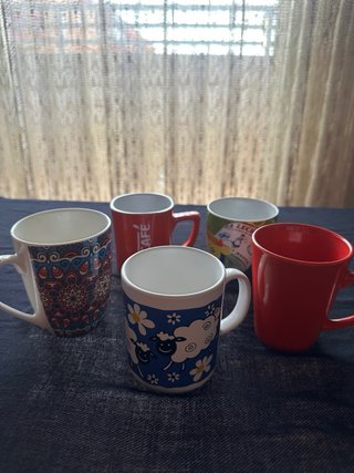 Conjunto 5 Tazas Cerámica Desayuno