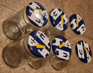 Lote 6 tarros cristal con tapa estampada