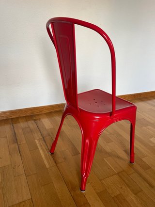 Silla metálica roja estilo industrial (pack2=50)
