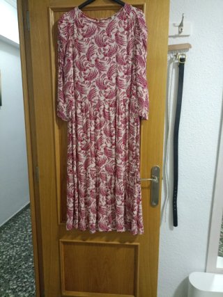 Vestido largo estampado manga larga