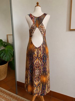 Vestido largo estampado espalda abierta