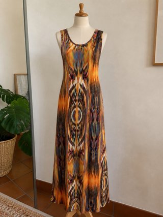 Vestido largo estampado espalda abierta