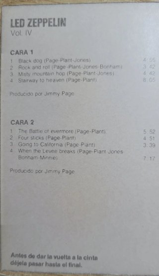 Led Zeppelin Vol. IV Cassette