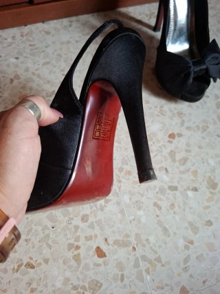 Zapatos de vestir raso negro talla 36