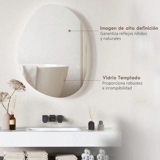 Espejo Baño LED 80x60 Antivaho 3 Colores Regulable