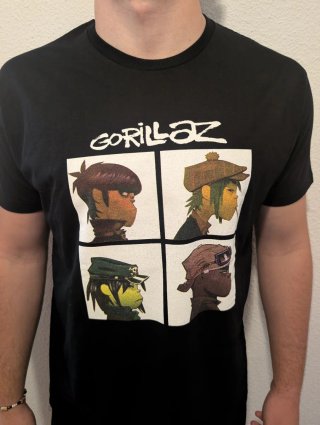 CAMISETA NEGRA - GORILLAZ - TALLA XL y más