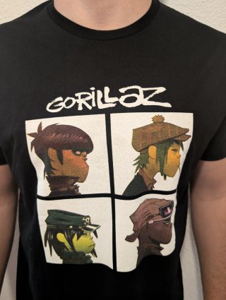 CAMISETA NEGRA - GORILLAZ - TALLA XL y más