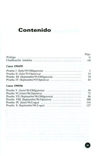Matemáticas I y II. Pruebas de selectividad