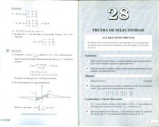 Matemáticas I y II. Pruebas de selectividad