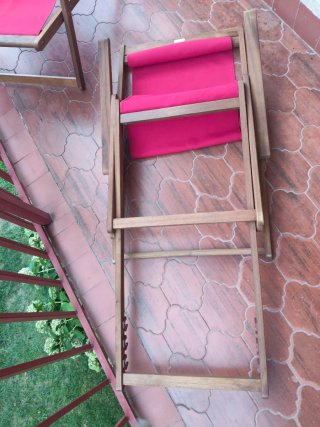Tumbona plegable Casaria madera y tela(94x60x94)
