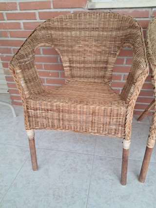 2 Sillones Ikea Agen mimbre y bambú
