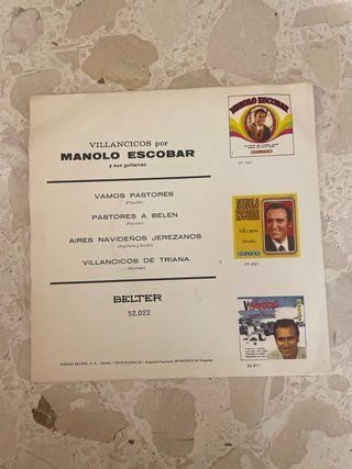 Vinilo 45rpm Villancicos Manolo Escobar