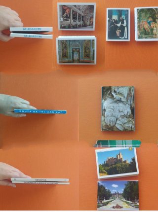 5 Tiras Postales Antiguas Desplegables Acordeón