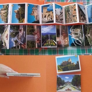 5 Tiras Postales Antiguas Desplegables Acordeón