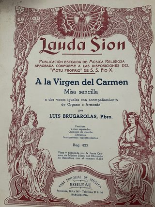Partitura Lauda Sion - A la Virgen del Carmen