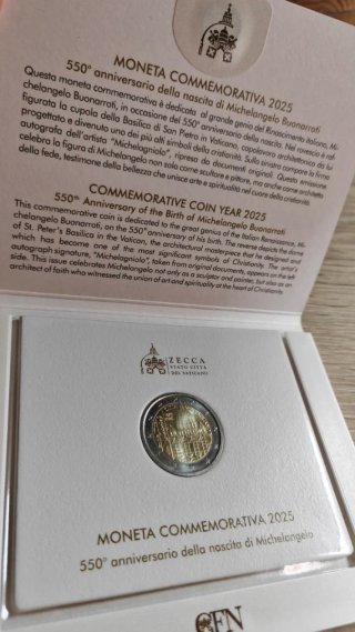 2 euros Vaticano 2025 y 2024