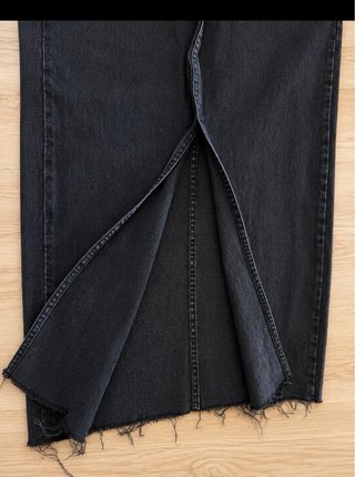Falda larga denim negra