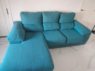 Sofá modular azul de tela